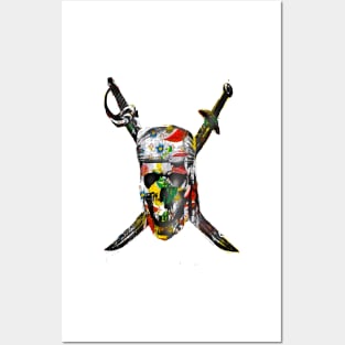 Canal flowers pirate skull bywhacky Posters and Art